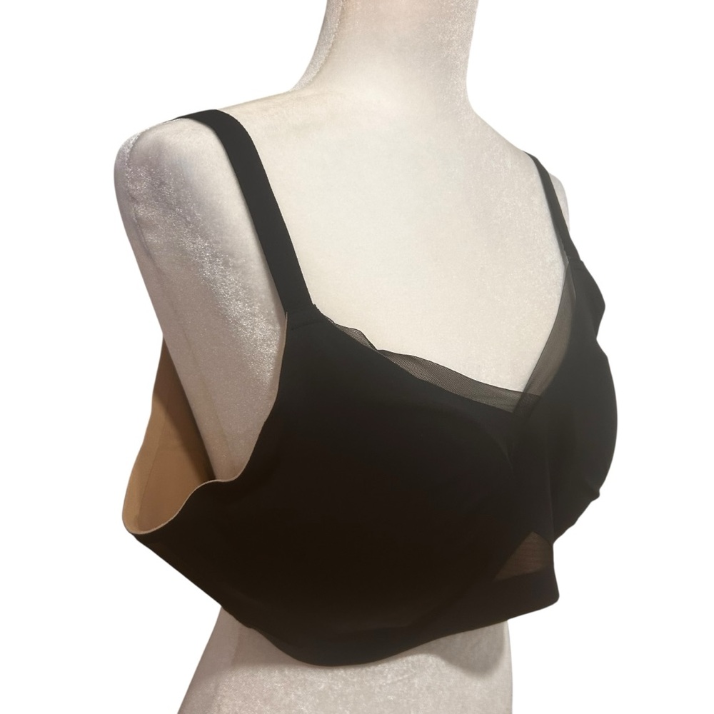 Honeylove crossover bra black size 2X comfy mesh full coverage stretch quality - Picture 5 of 11